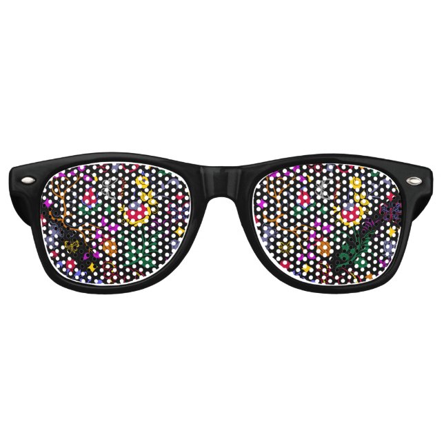 Cute colourful floral pattern  retro sunglasses (Front)