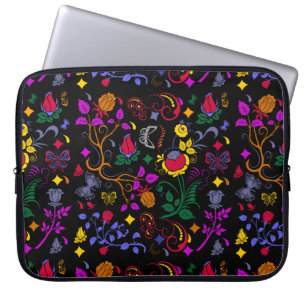 Cute colourful floral pattern  throw pillow laptop sleeve