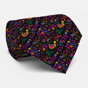 Cute colourful floral pattern tie