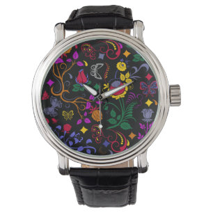 Cute colourful floral pattern  watch