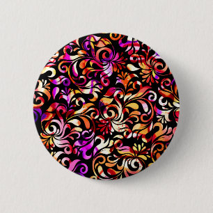 Cute colourful floral patterns 2 inch round button