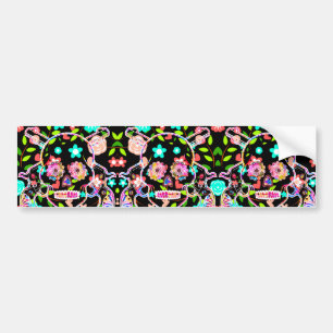 Cute colourful floral skull bumper sticker