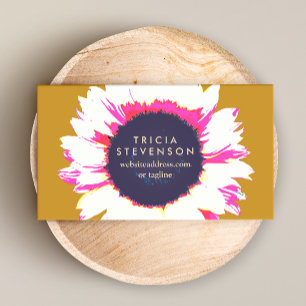 Cute Colourful Floral SunFlower Business Card