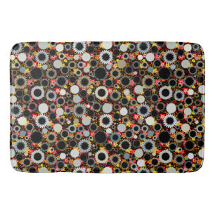 Cute colourful floral suns pattern bath mat