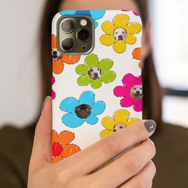 Cute colourful flower Dog Mom Fun Photo Collage  Case-Mate iPhone Case (Creator Uploaded)