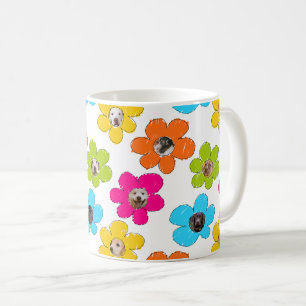 Cute colourful flower Dog Mom Fun Photo Collage  Coffee Mug