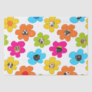 Cute colourful flower Dog Mom Fun Photo Collage  Tissue Paper