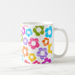 Cute colourful flower girly cheerful floral patter coffee mug