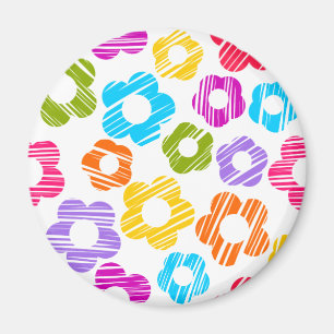Cute colourful flower girly cheerful floral patter magnet