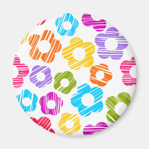 Cute colourful flower girly cheerful floral patter magnet