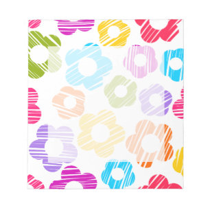Cute colourful flower girly cheerful floral patter notepad