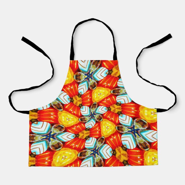 Cute Colourful Flower Patterns Apron (Front)