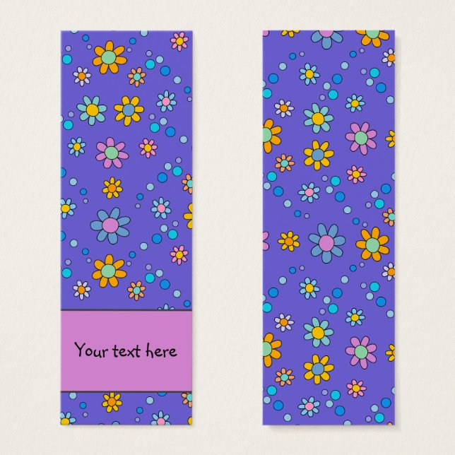 Cute colourful flowers design Bookmark (Front & Back)