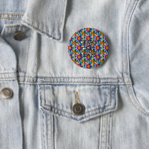 Cute Colourful Flowers Pattern 2 Inch Round Button