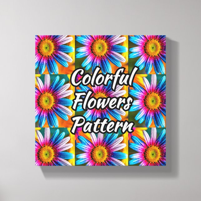 Cute Colourful Flowers Pattern Canvas Print (Front)