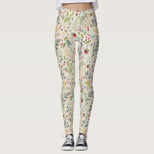 Cute Colourful Flowers Pattern Leggings