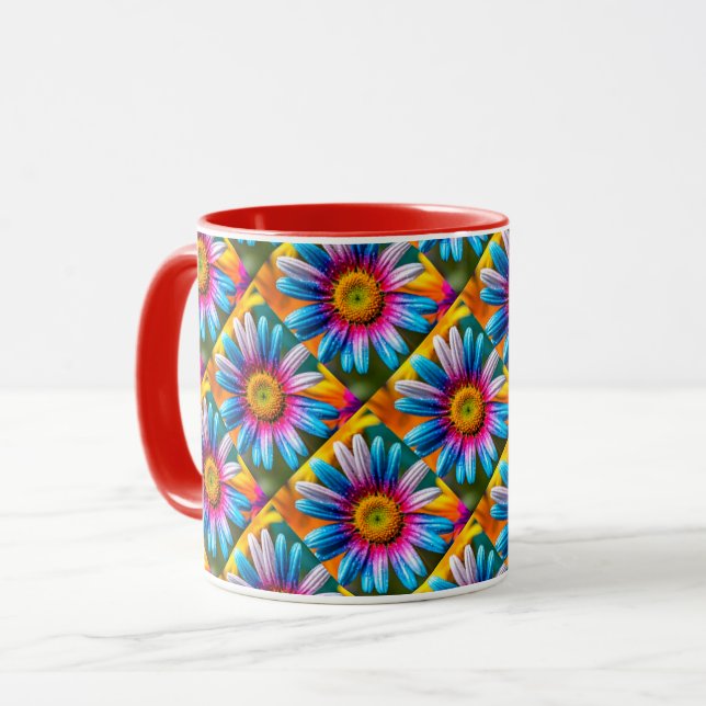 Cute Colourful Flowers Pattern Mug (Front Left)