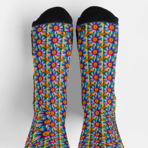 Cute Colourful Flowers Pattern Socks