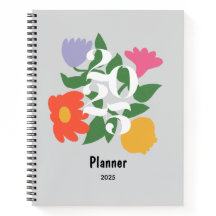 Cute Colourful Flowers Personalized Planner 