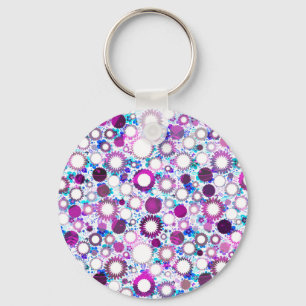 Cute colourful flowers suns patterns keychain
