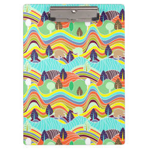 Cute colourful forest patterns clipboard