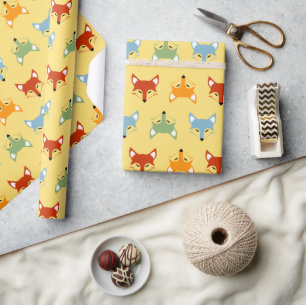 Cute colourful Fox Wrapping Paper