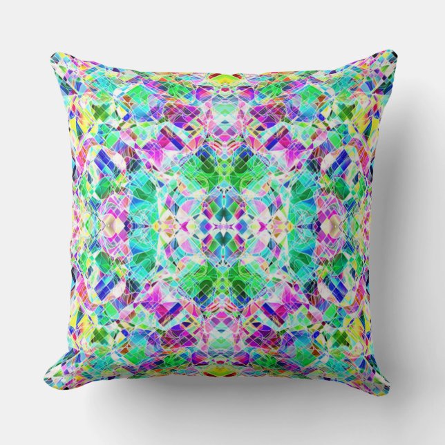 Cute colourful fragments design throw pillow (Front)
