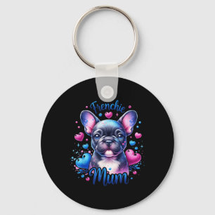 Cute Colourful Frenchie Mum French Bulldog Dog Mom Keychain