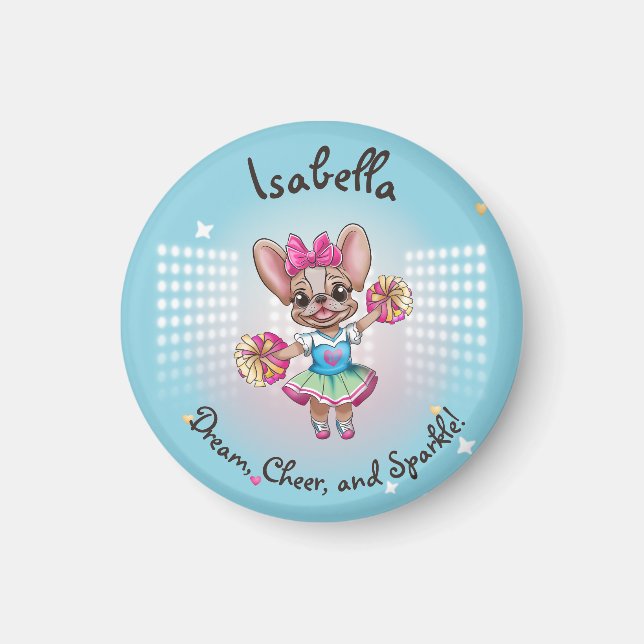 Cute Colourful Frenchie Pawsitive School Spirit Magnet (Front)