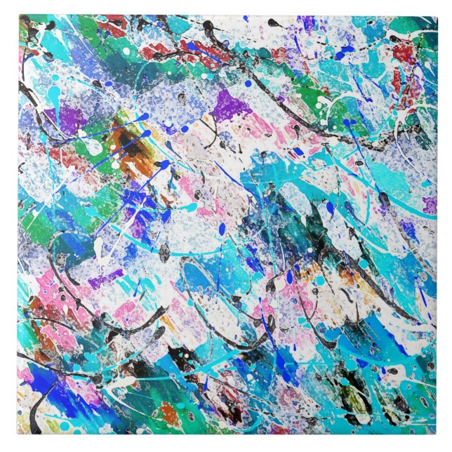 Cute colourful fresque painting design tile (Front)
