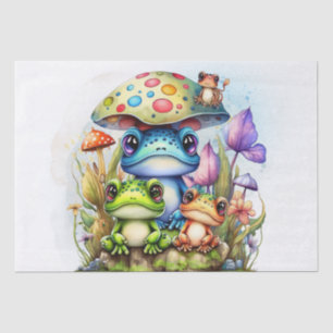 Cute Colourful Frogs Tissue Paper