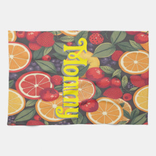 Cute Colourful Fruit Pattern – Fun Summer Design  Kitchen Towel