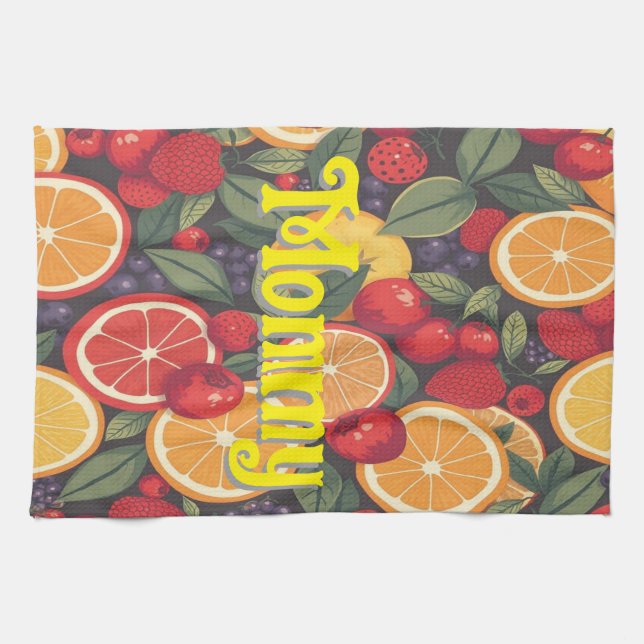 Cute Colourful Fruit Pattern – Fun Summer Design  Kitchen Towel (Horizontal)