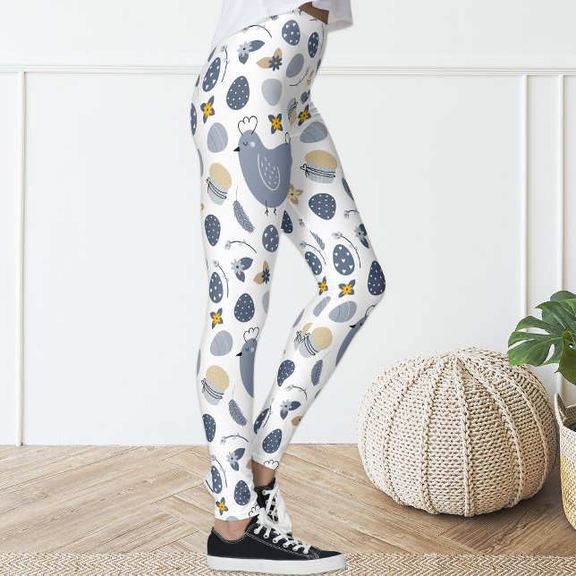 Cute Colourful Fun Chicken Floral Leggings (Creator Uploaded)