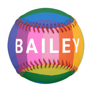 Cute Colourful Fun Rainbow Stripes Personalized Baseball
