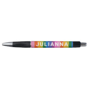 Cute Colourful Fun Rainbow Stripes Personalized  Pen