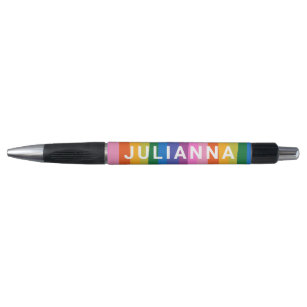 Cute Colourful Fun Rainbow Stripes Personalized  Pen