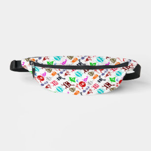 Cute colourful funny monsters patterns fanny pack