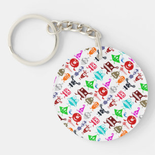 Cute colourful funny monsters patterns keychain