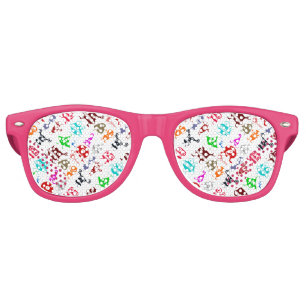 Cute colourful funny monsters patterns retro sunglasses