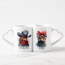 Cute colourful funny red animal couple