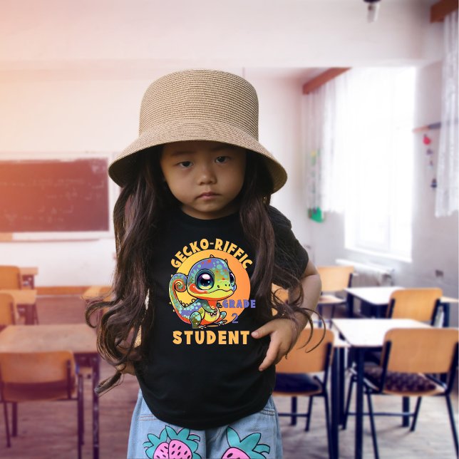 Cute Colourful Gecko School Year Name Gecko-riffic T-Shirt (Creator Uploaded)
