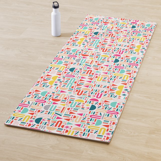 Cute colourful geometric forms patterns votive can yoga mat (In Situ)