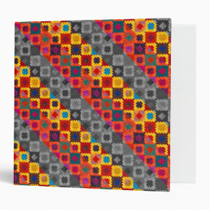 Cute colourful geometric patterns binder