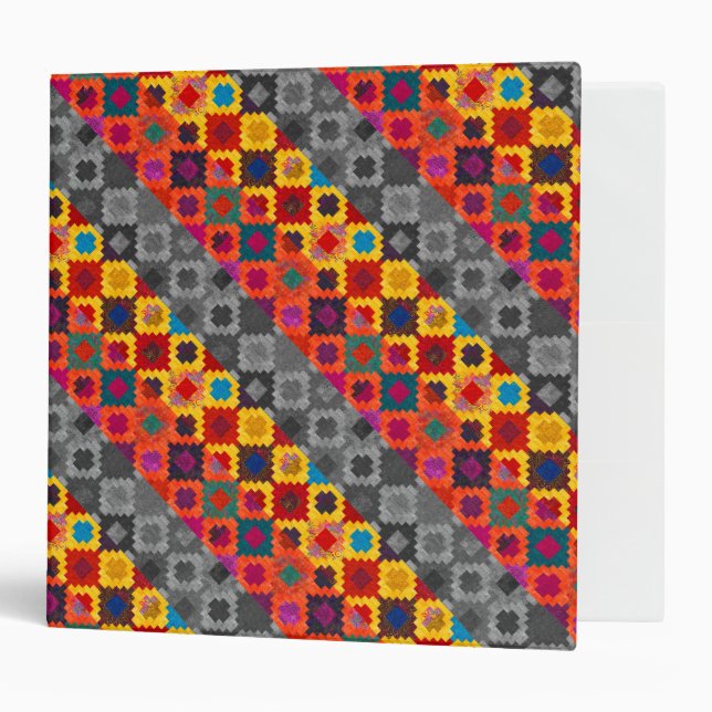 Cute colourful geometric patterns binder (Front/Inside)