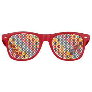 Cute colourful geometric patterns retro sunglasses