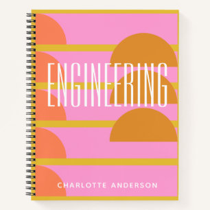 Cute Colourful Geometric Personalized Graph Subjec Notebook