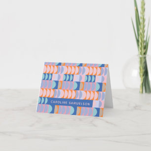 Cute Colourful Geometric Shapes Personalized Note Card