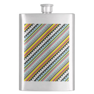 Cute colourful geometric stripes pattern Case-Mate Hip Flask