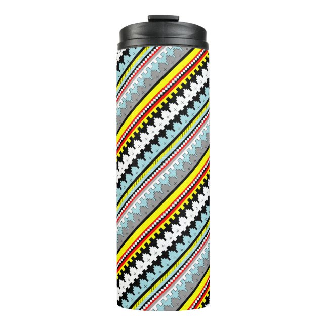 Cute colourful geometric stripes pattern Case-Mate Thermal Tumbler (Front)